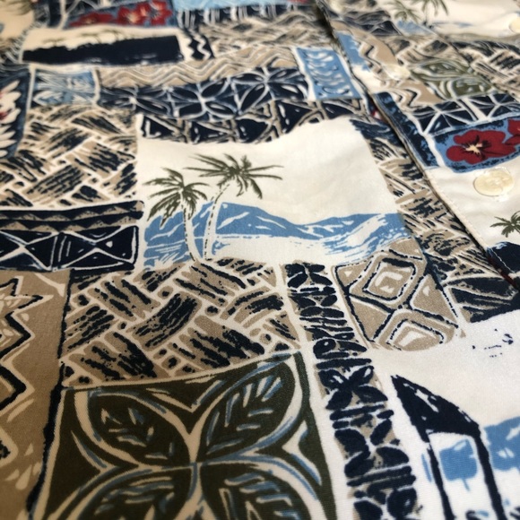 Claiborne Boys Hawaiian Print Button Down Sz 4/5 - Picture 3 of 5